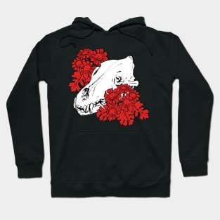 Wolf skull and flower Hoodie